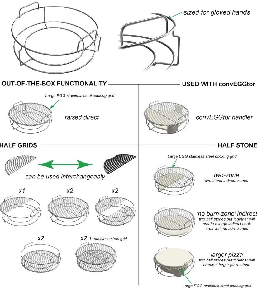 Best reviews of 💯 Big Green Egg 1-Piece ConvEGGtor Basket (Large) - 120724 ⌛ 4 Big Green Egg 1-Piece ConvEGGtor Basket (Large) - 120724