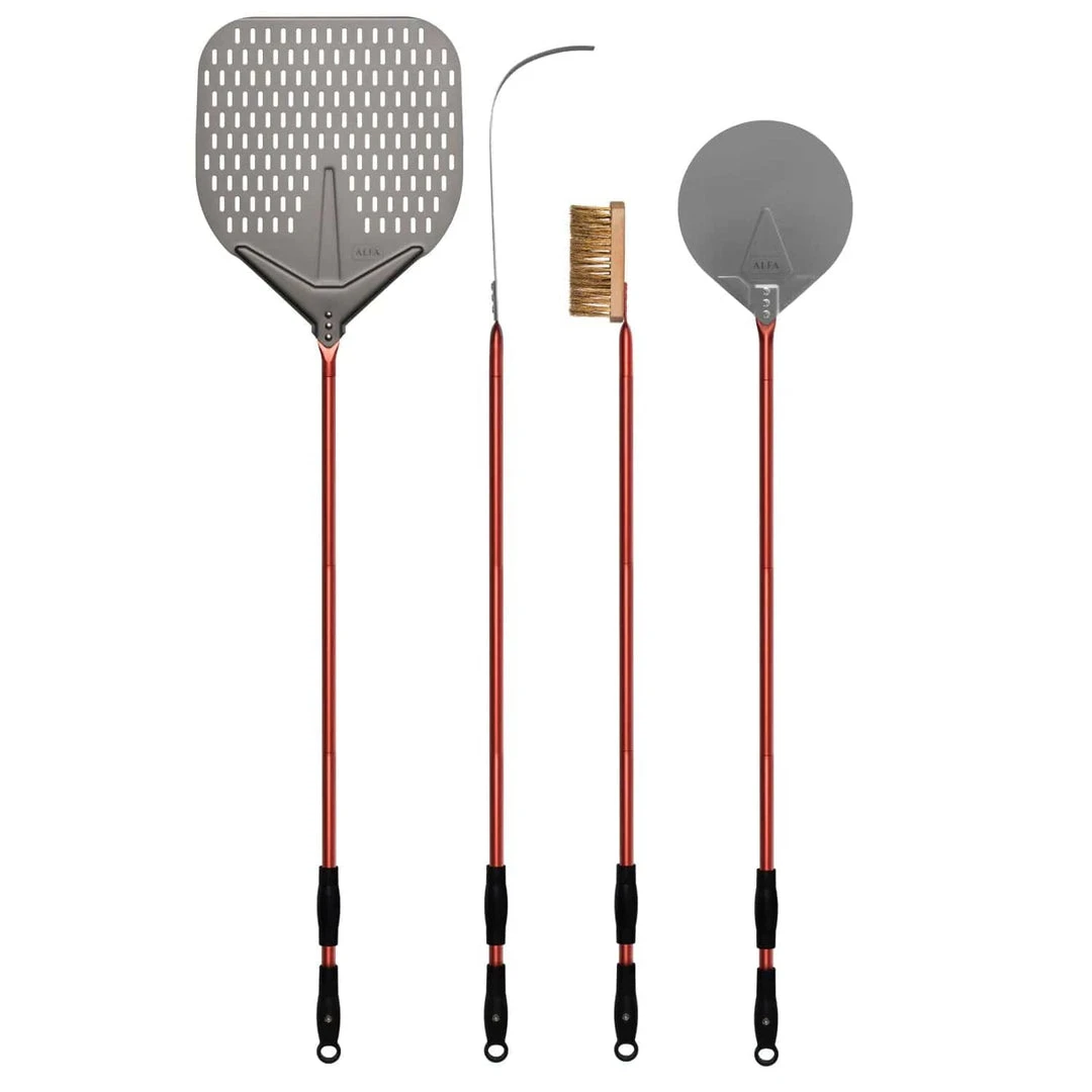New ๐ Alfa Forni Alfa 48" 4-Piece Pizza Peel Set (Red) - AC-4PSET48RD BBQ Accessories โค๏ธ 3 Alfa Forni Alfa 48" 4-Piece Pizza Peel Set (Red) - AC-4PSET48RD BBQ Accessories