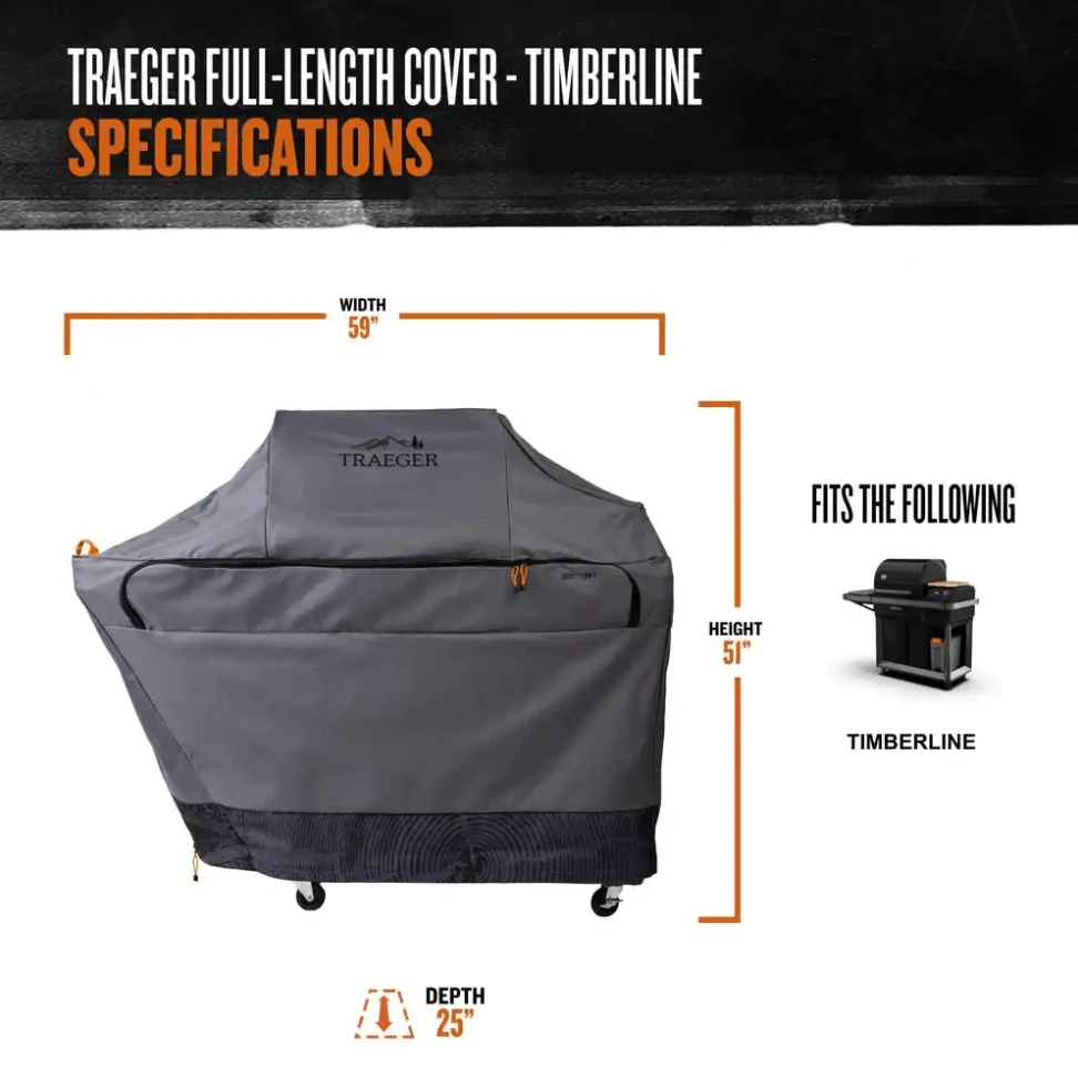 Discount 🎁 Traeger Canada Traeger Full-Length Grill Cover (TIMBERLINE) - BAC602 BBQ Accessories ⌛ 9 Traeger Canada Traeger Full-Length Grill Cover (TIMBERLINE) - BAC602 BBQ Accessories
