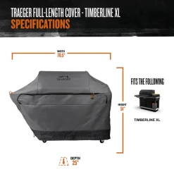 Traeger Canada BBQ Accessories Traeger Full-Length Grill Cover (TIMBERLINE XL) - BAC603