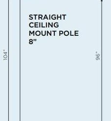 Bromic Heating Bromic Eclipse Electric Ceiling Pole (8" Straight) - BH3230001