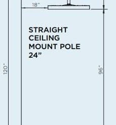 Bromic Heating Bromic Eclipse Electric Ceiling Pole (24" Straight) - BH3230002