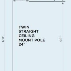 Bromic Heating Bromic Eclipse Electric Ceiling Pole (24" Twin Straight) - BH3230003
