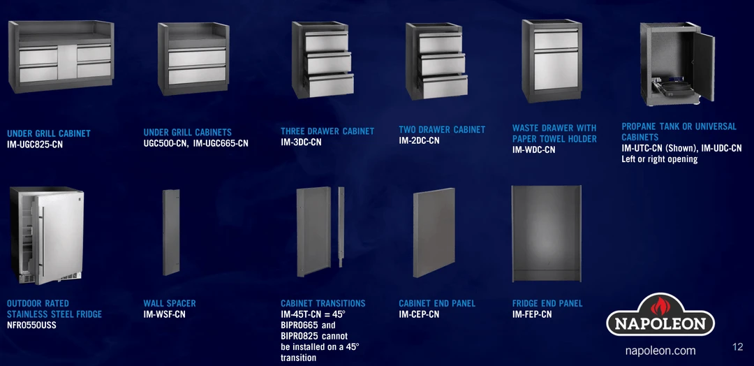 Wholesale ⭐ Parts Napoleon OASIS Two Drawer Cabinet - IM-2DC-CN ✔️ 4 Parts Napoleon OASIS Two Drawer Cabinet - IM-2DC-CN