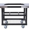 BBQ Accessories Primo Cart With Basket And Stainless Steel Side Shelves For Oval LG 300 And XL 400 Grills - PG00370