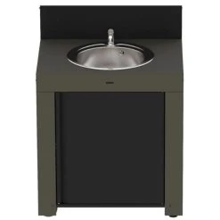 ENO La Plancha Modulo Outdoor Sink & Cupboard (Gray Galvanized Steel) - PMOD7003