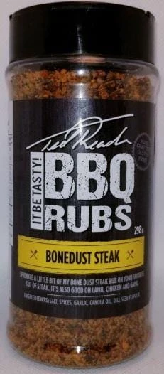 New ❤️ BBQ Accessories Ted Reader BBQ Rub - Bonedust Steak (298G) ⭐ 3 BBQ Accessories Ted Reader BBQ Rub - Bonedust Steak (298G)